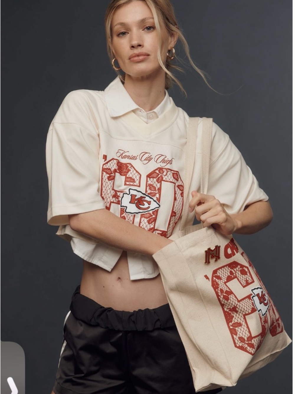 Anthropologie Kansas City Chiefs Cropped Jersey